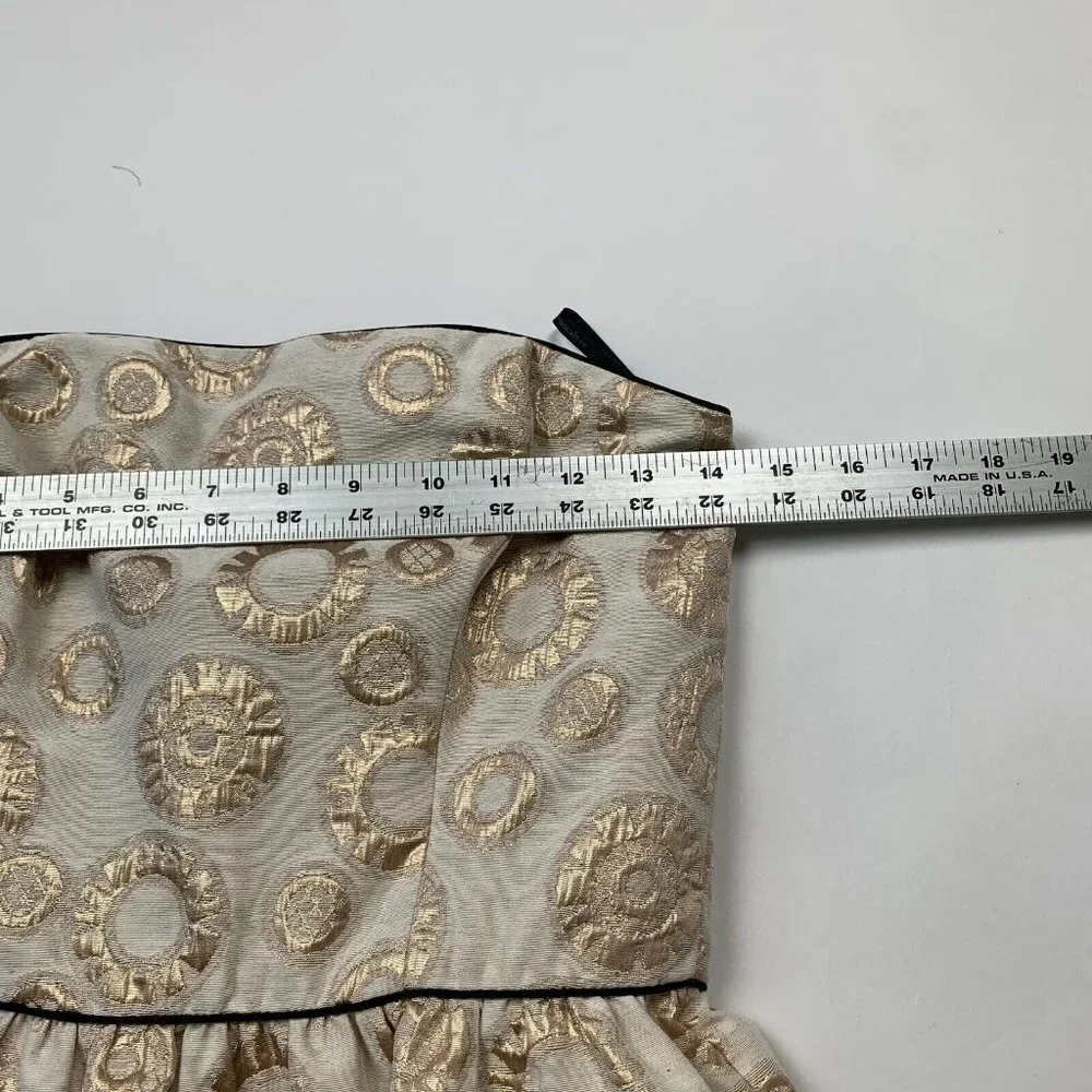 Corey Lynn Calter Womens Mini Dress Metallic Gold Size 6 Strapless Side Pocket - Picture 9 of 10